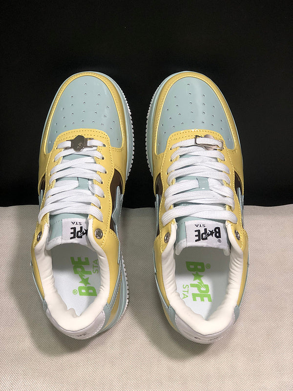 BAPE STA Low-Top Sneakers | Yellow / Mint / Brown