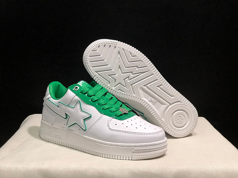 BAPE STA Low-Top Sneakers | White / Green