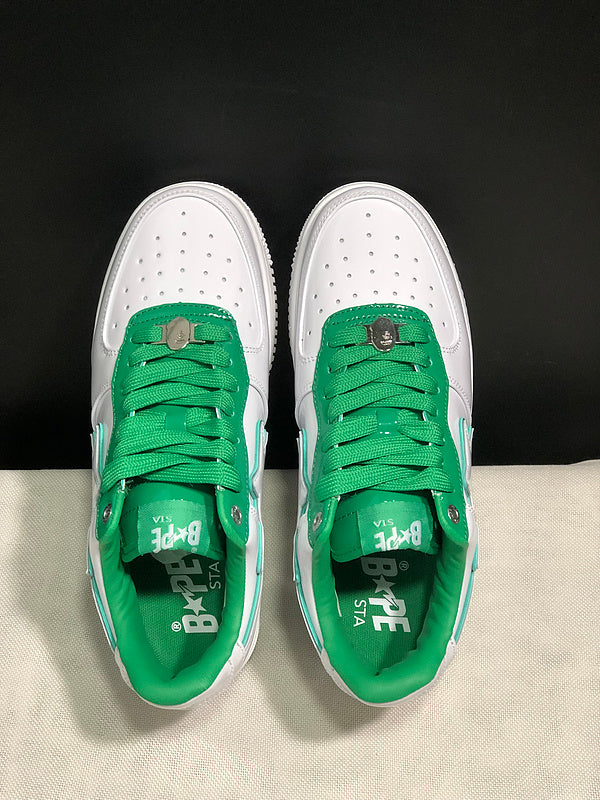BAPE STA Low-Top Sneakers | White / Green