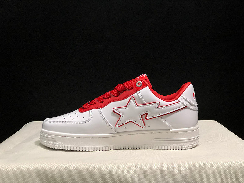 BAPE STA Low-Top Sneakers | White / Red