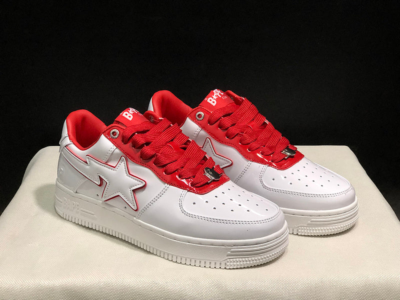 BAPE STA Low-Top Sneakers | White / Red