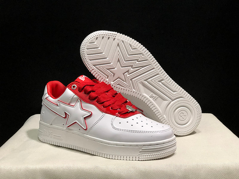 BAPE STA Low-Top Sneakers | White / Red