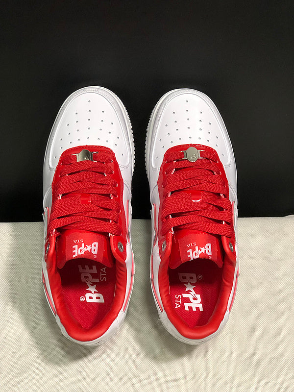BAPE STA Low-Top Sneakers | White / Red