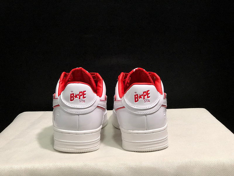 BAPE STA Low-Top Sneakers | White / Red