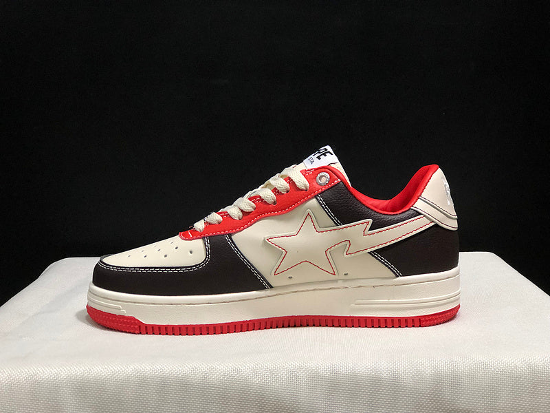 BAPE STA Low-Top Sneakers | Black / Cream / Red