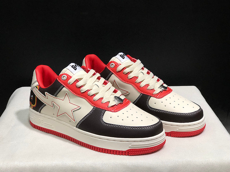 BAPE STA Low-Top Sneakers | Black / Cream / Red