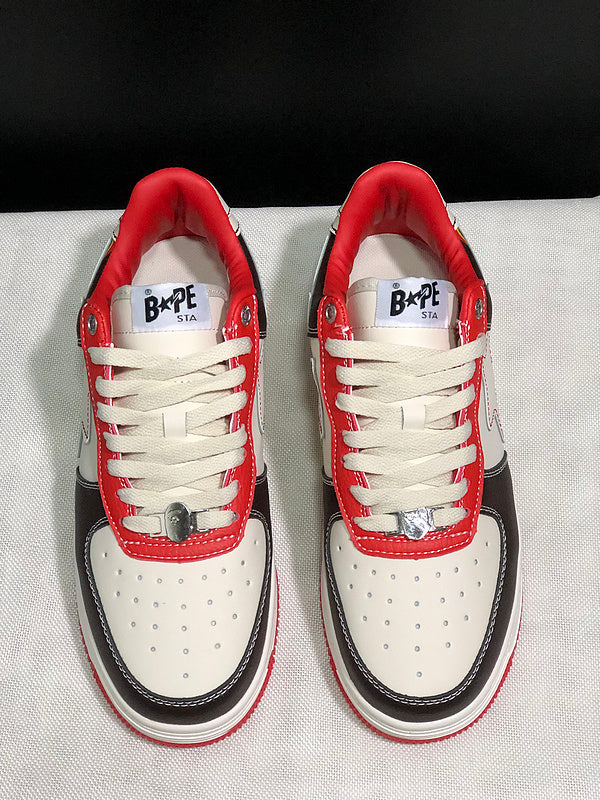 BAPE STA Low-Top Sneakers | Black / Cream / Red
