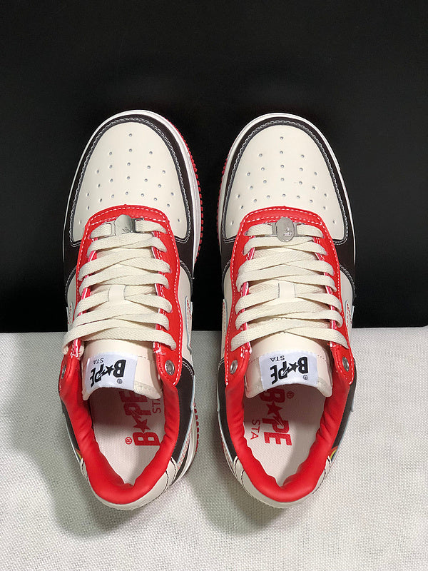 BAPE STA Low-Top Sneakers | Black / Cream / Red
