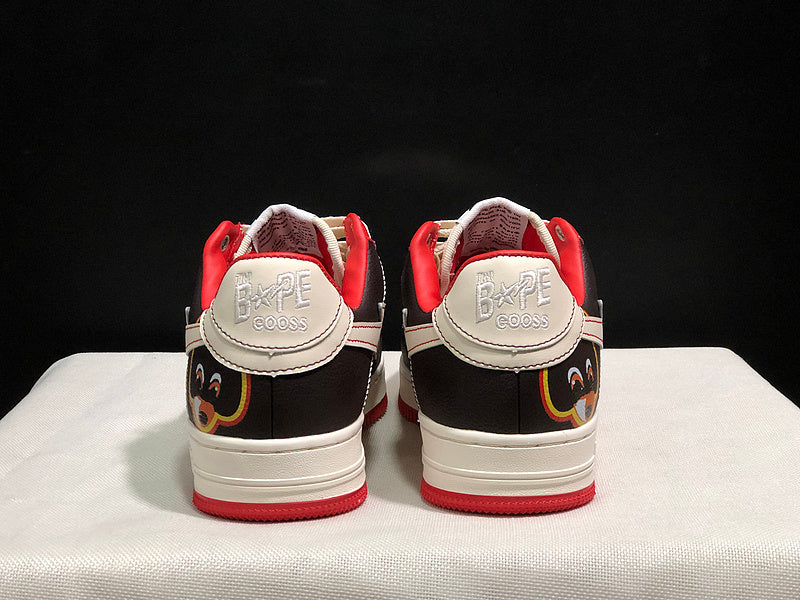 BAPE STA Low-Top Sneakers | Black / Cream / Red