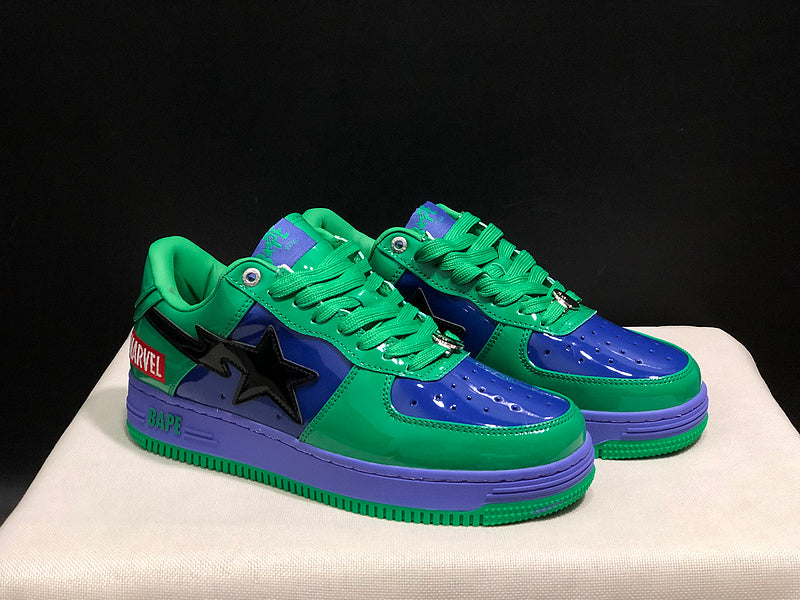 BAPE STA Low-Top Sneakers | Green / Purple / Black