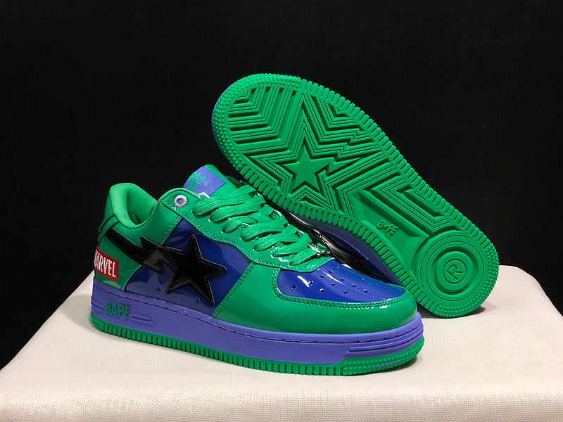 BAPE STA Low-Top Sneakers | Green / Purple / Black