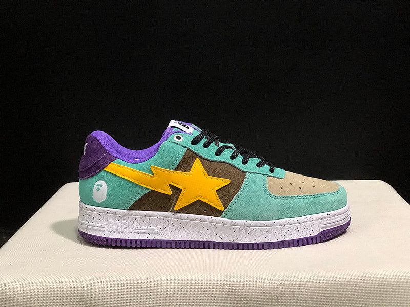 BAPE STA Low-Top Sneakers | Mint / Yellow / Purple
