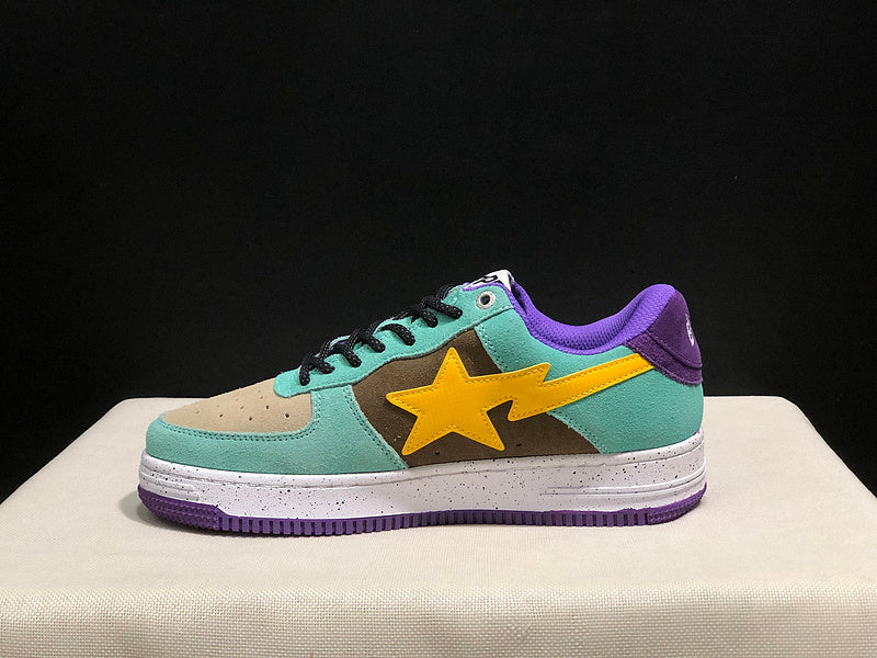 BAPE STA Low-Top Sneakers | Mint / Yellow / Purple