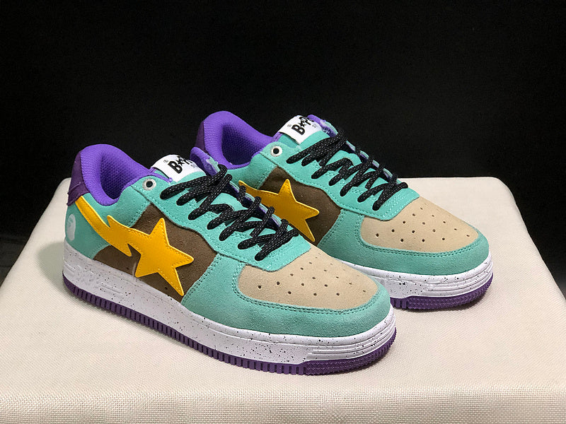 BAPE STA Low-Top Sneakers | Mint / Yellow / Purple