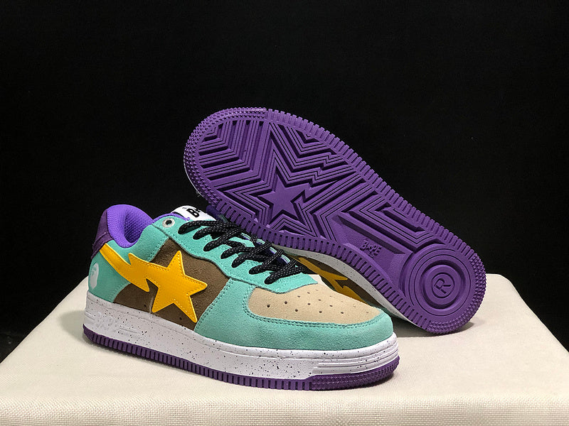 BAPE STA Low-Top Sneakers | Mint / Yellow / Purple