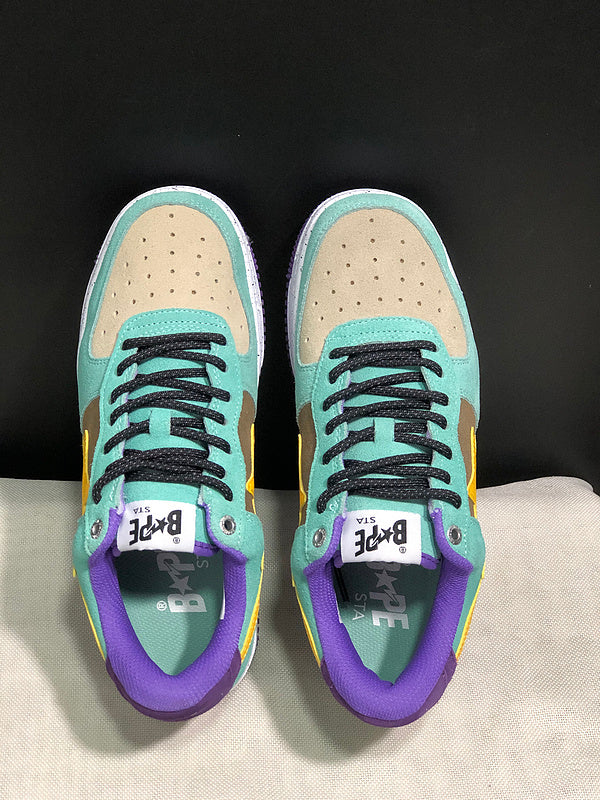 BAPE STA Low-Top Sneakers | Mint / Yellow / Purple