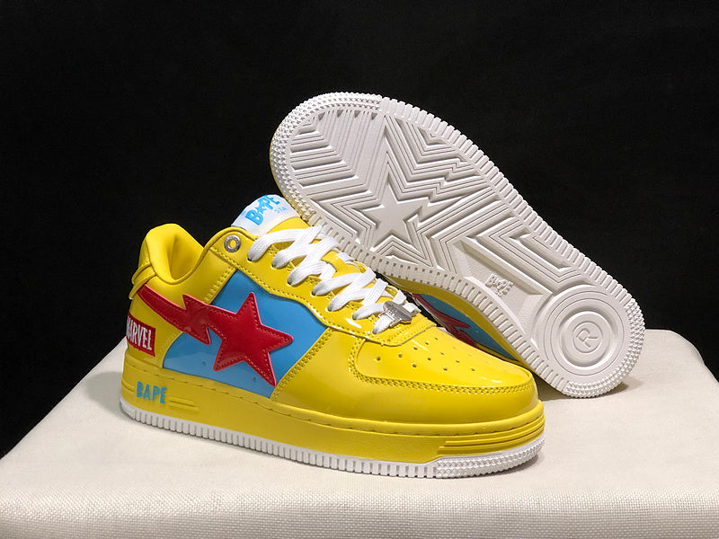BAPE STA Low-Top Sneakers | Yellow / Blue / Red