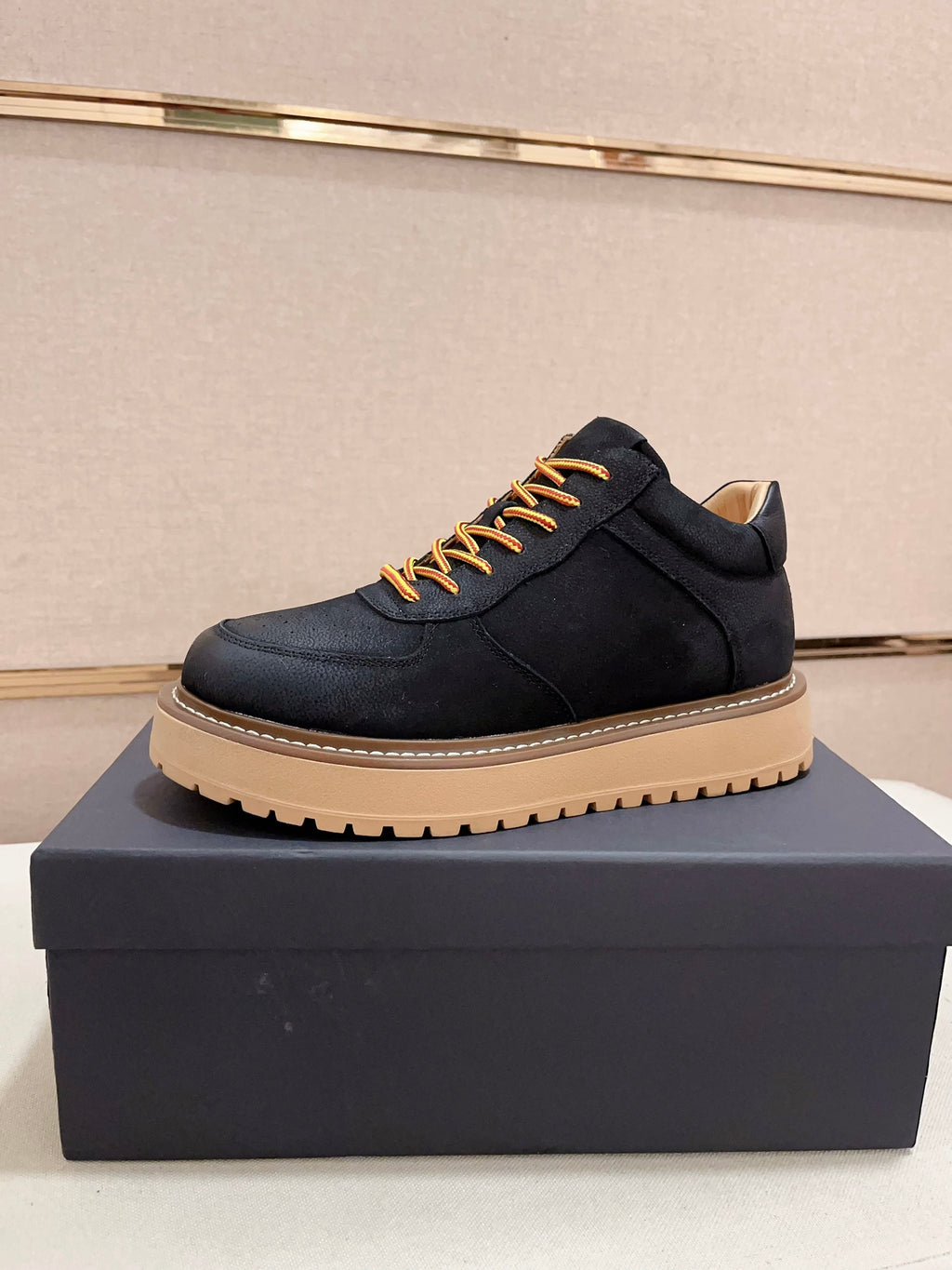 UGG Black Chunky-Sole Lace-Up Sneakers