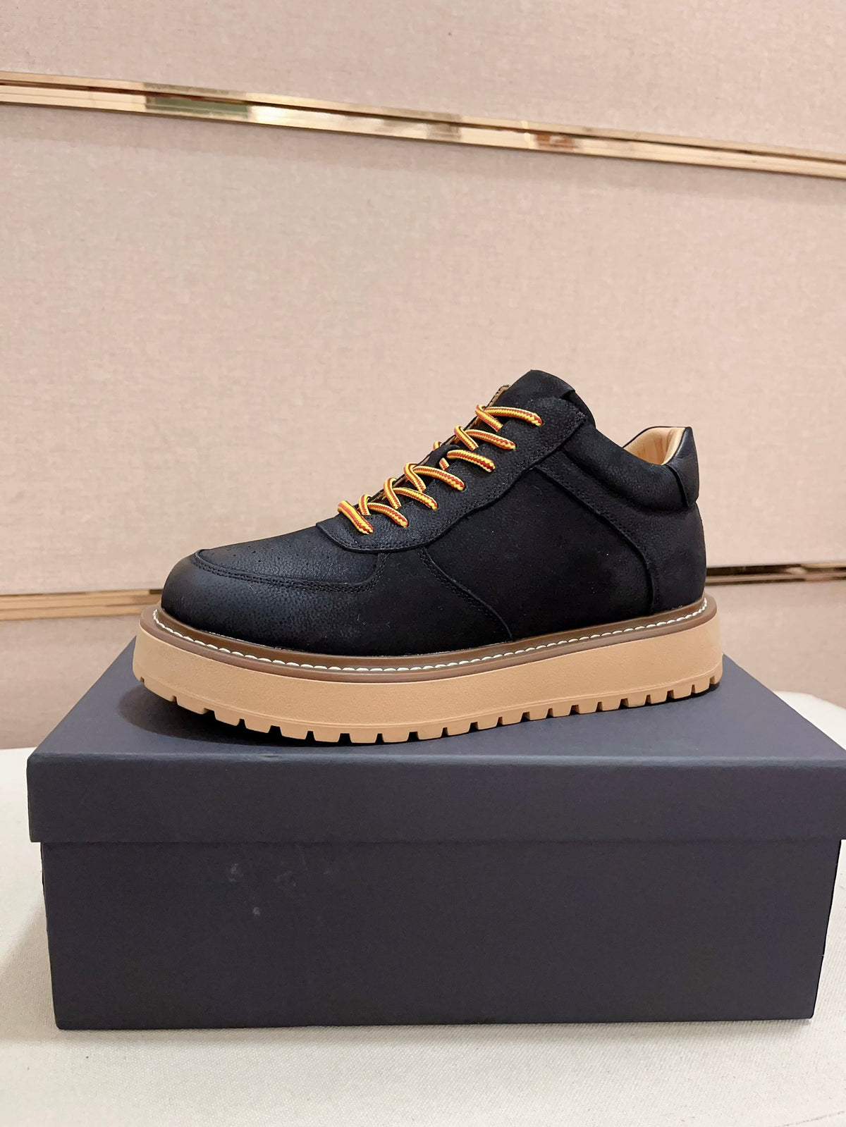 UGG Black Chunky-Sole Lace-Up Sneakers