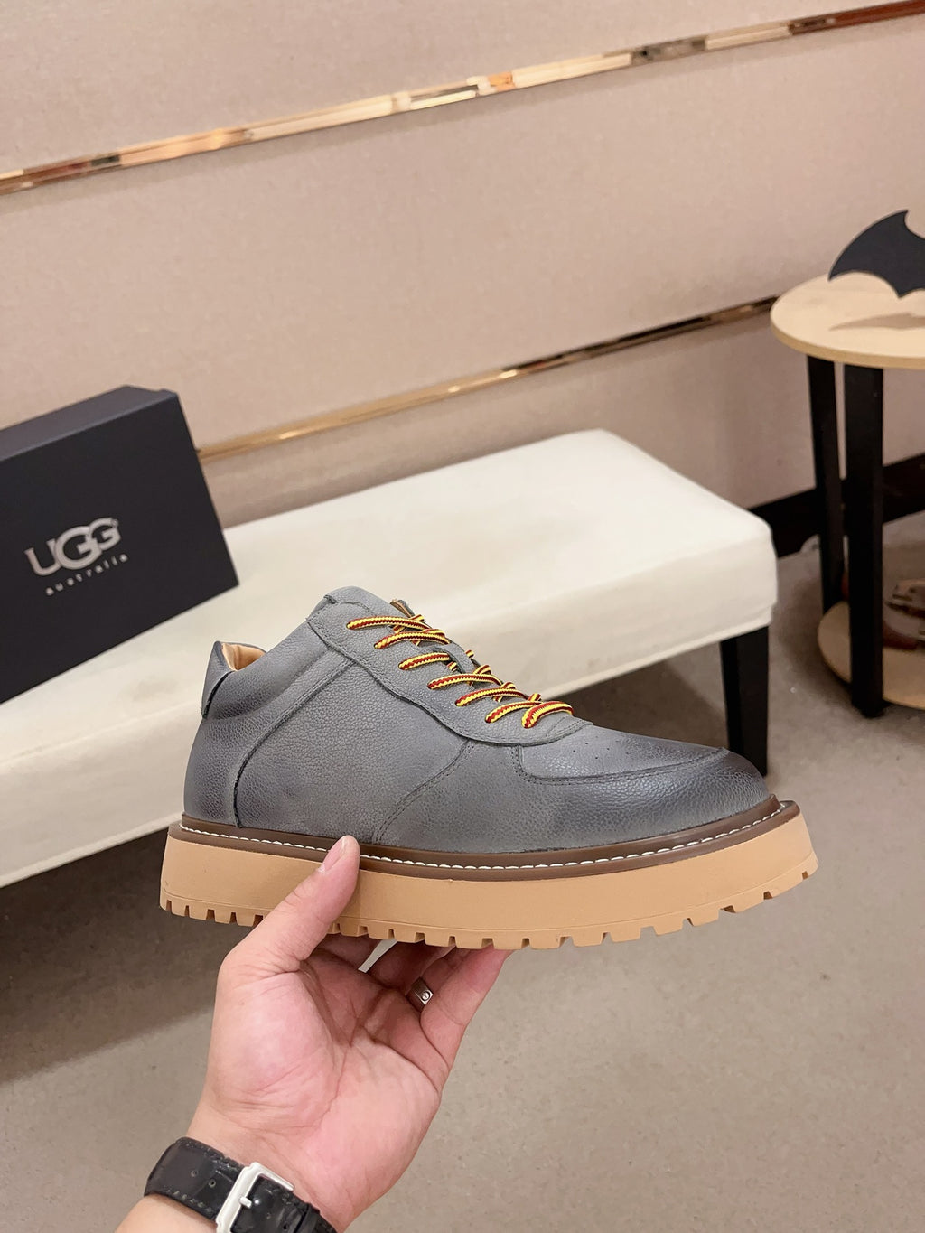 UGG Grey Chunky-Sole Lace-Up Sneakers