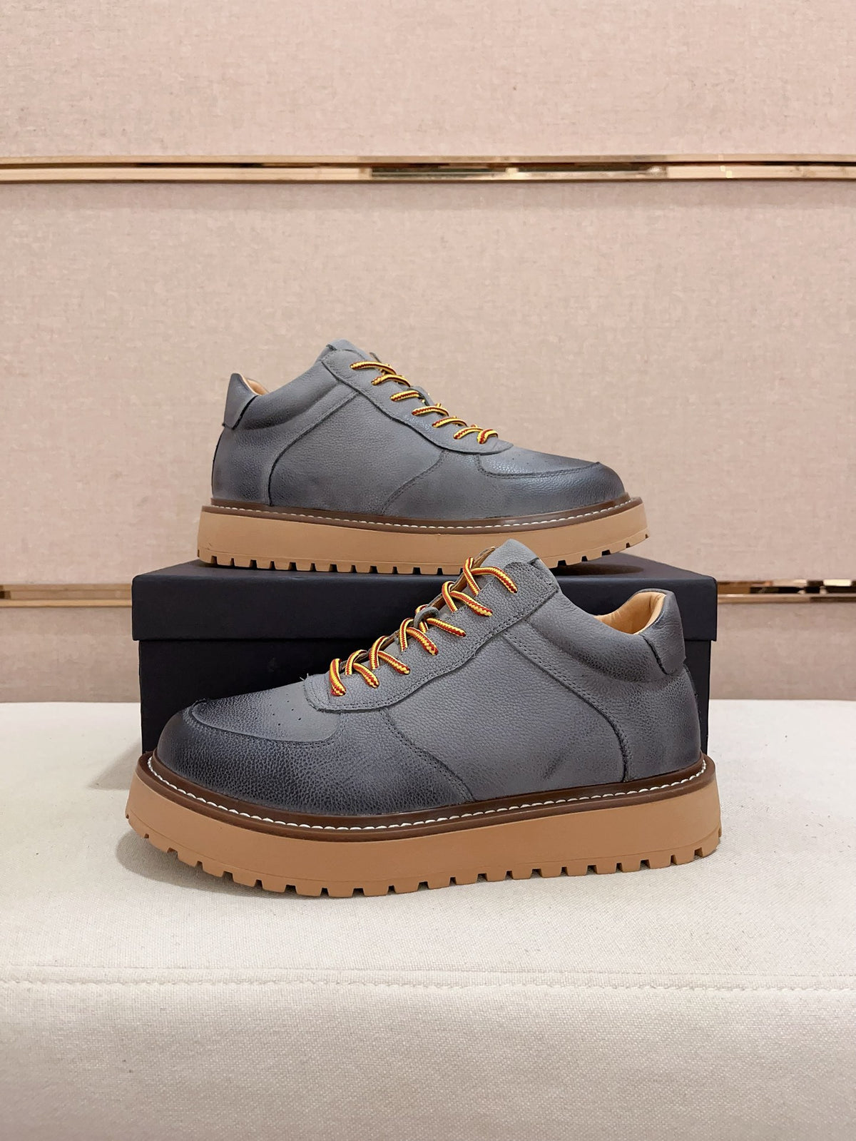 UGG Grey Chunky-Sole Lace-Up Sneakers