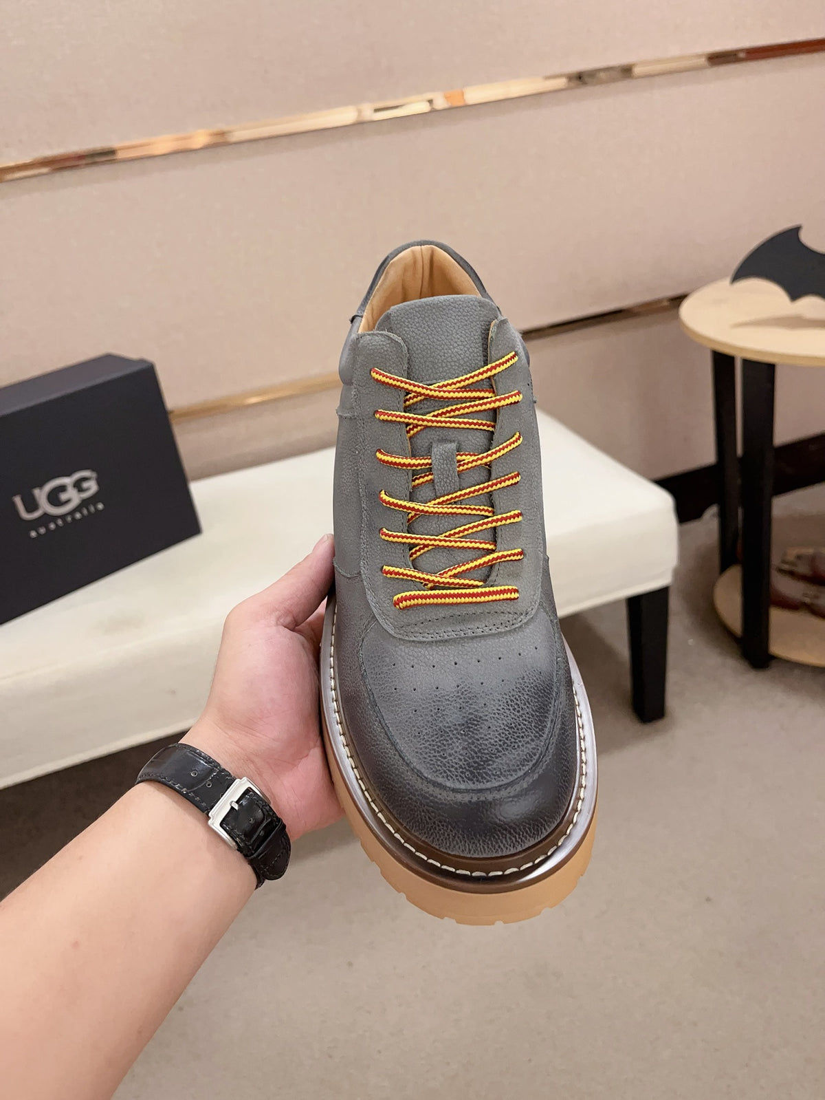 UGG Grey Chunky-Sole Lace-Up Sneakers
