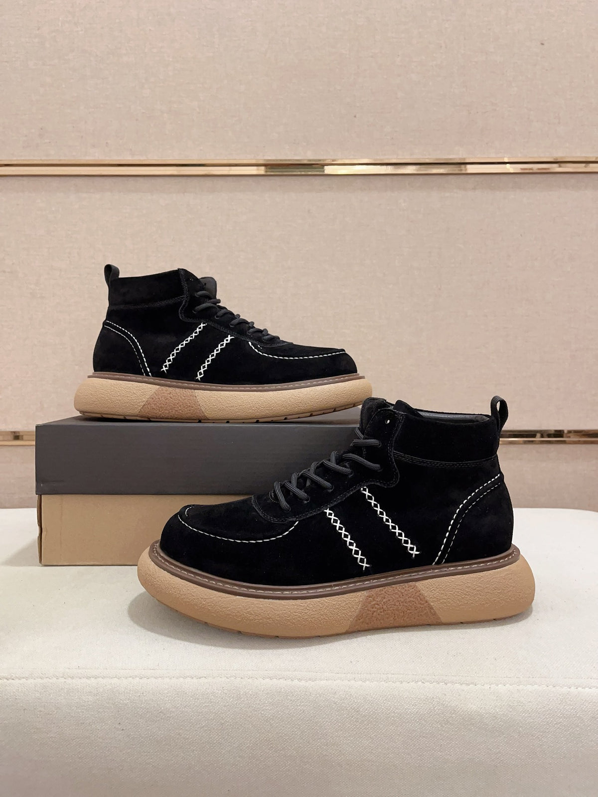UGG Black Cross-Stitch Lace-Up Ankle Boots