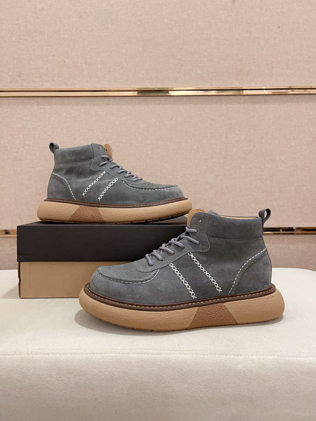 UGG Grey Cross-Stitch Lace-Up Ankle Boots