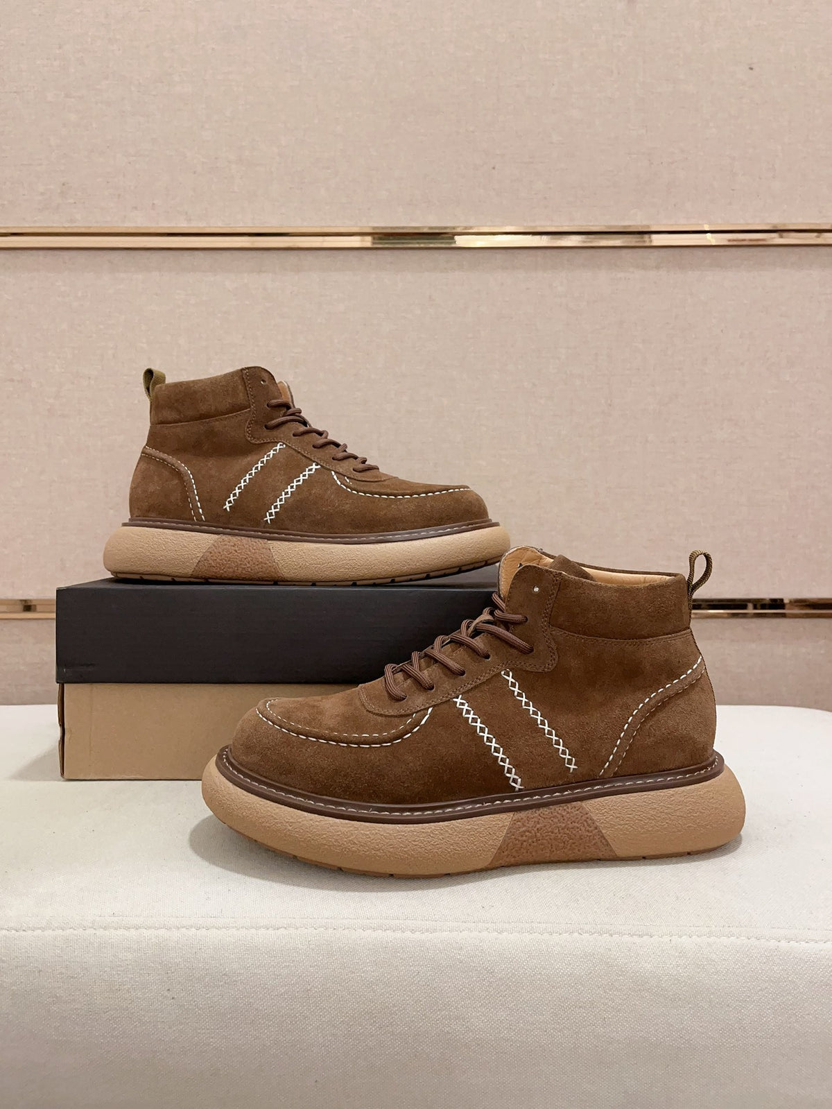 UGG Brown Cross-Stitch Lace-Up Ankle Boots