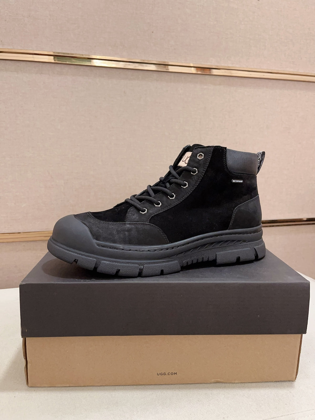 UGG Black Lace-Up Ankle Boots