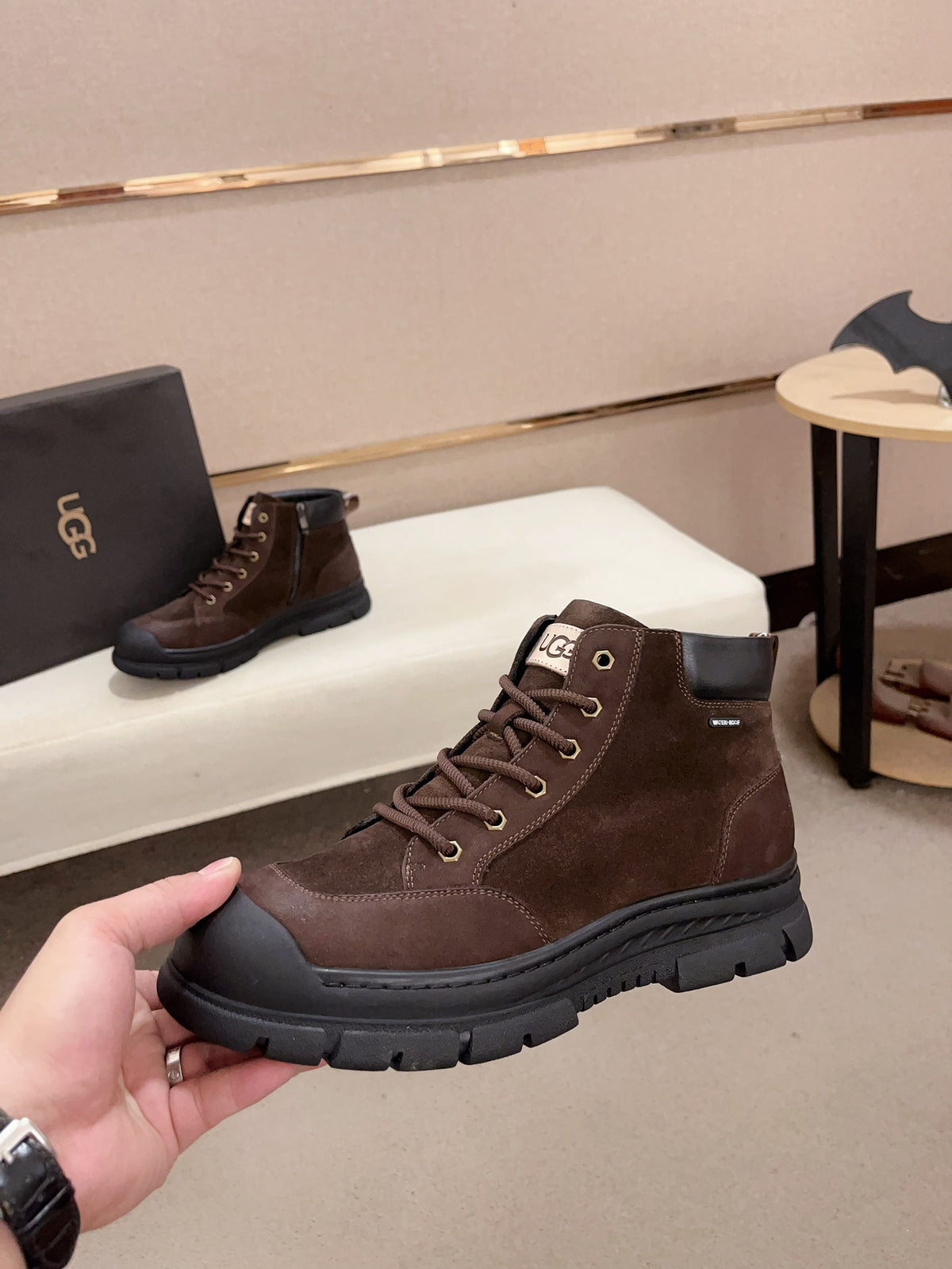 UGG Brown Lace-Up Ankle Boots