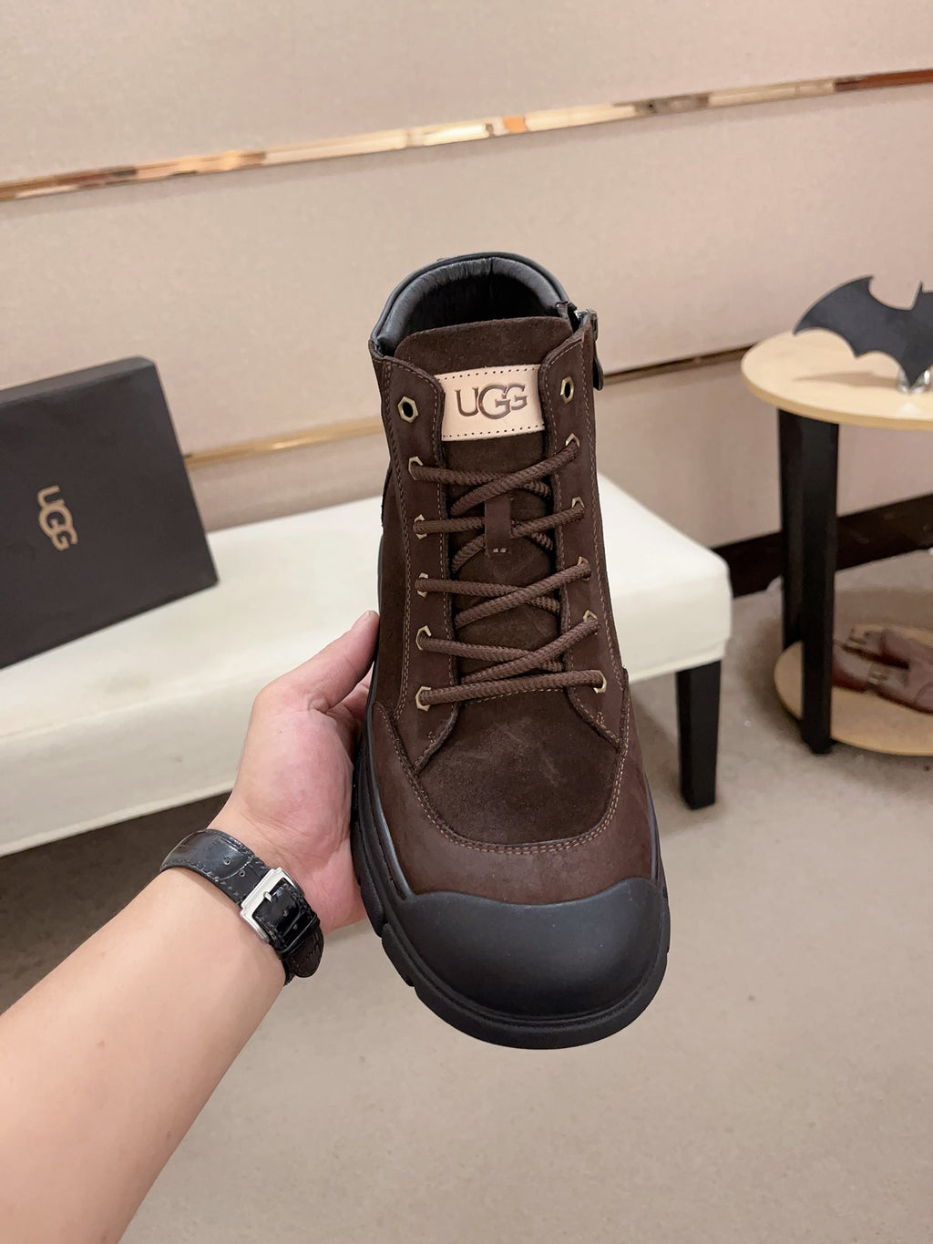 UGG Brown Lace-Up Ankle Boots