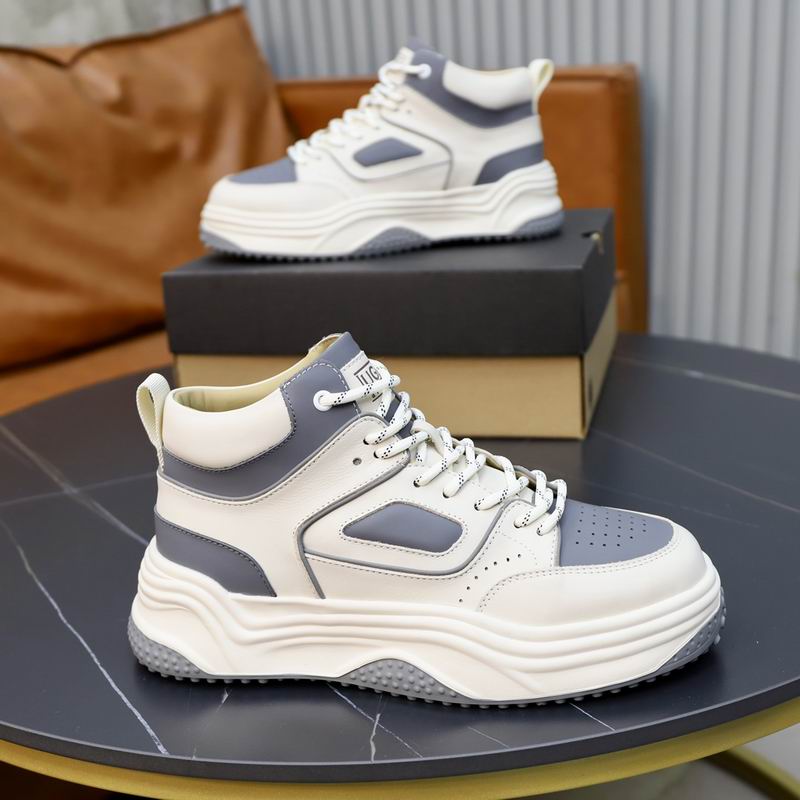 UGG White & Grey Chunky-Sole High-Top Sneakers