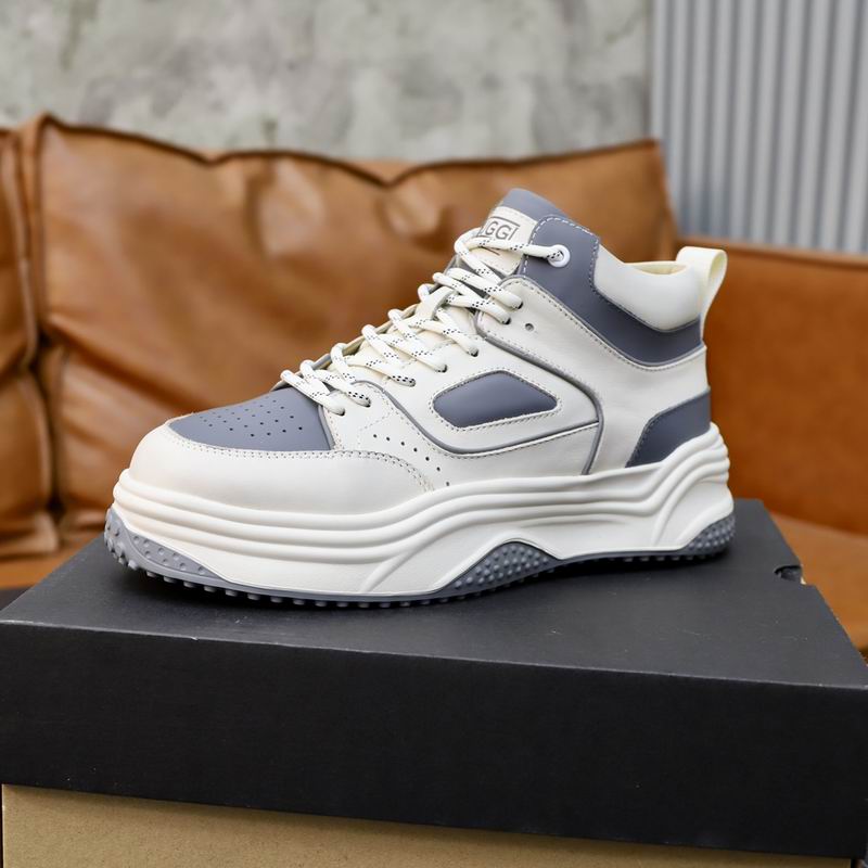 UGG White & Grey Chunky-Sole High-Top Sneakers