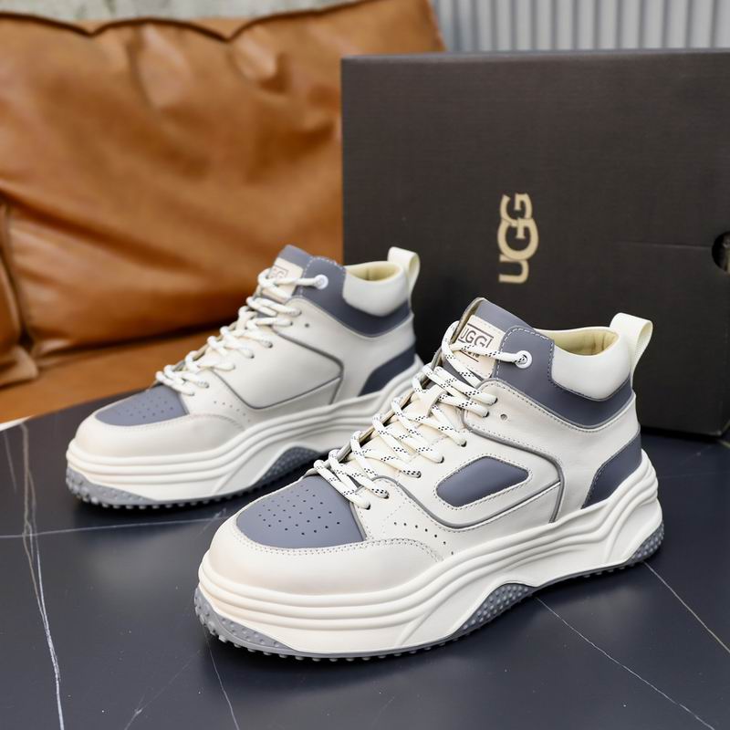 UGG White & Grey Chunky-Sole High-Top Sneakers