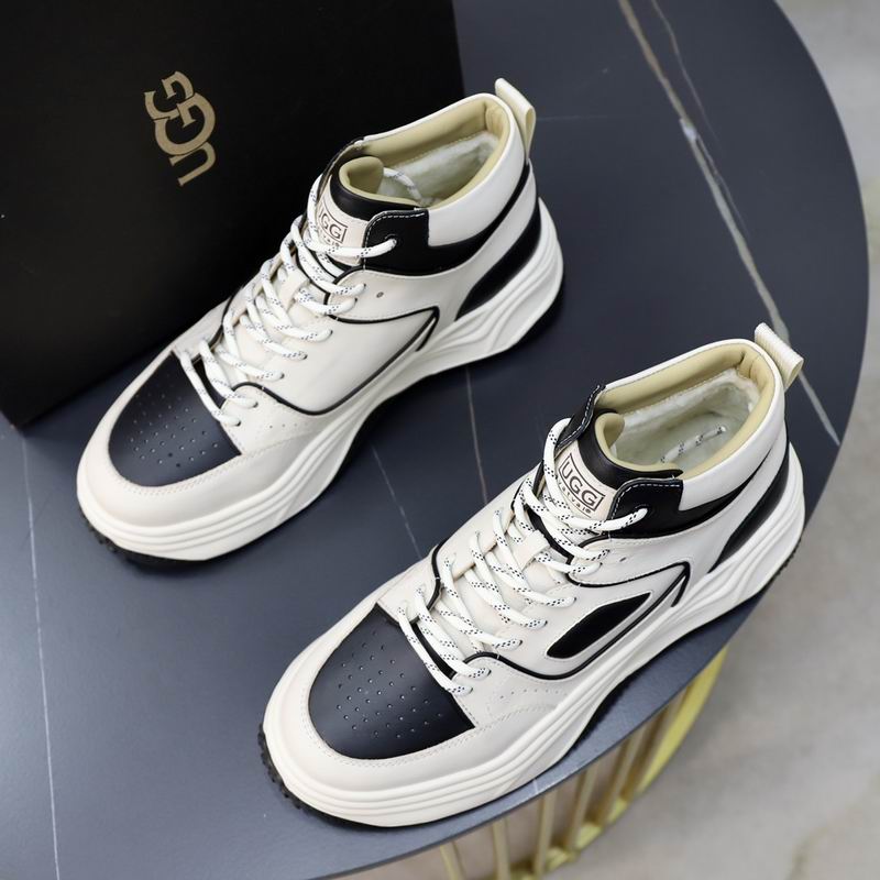 UGG White & Black Chunky-Sole High-Top Sneakers