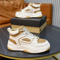 UGG White & Tan Chunky-Sole High-Top Sneakers