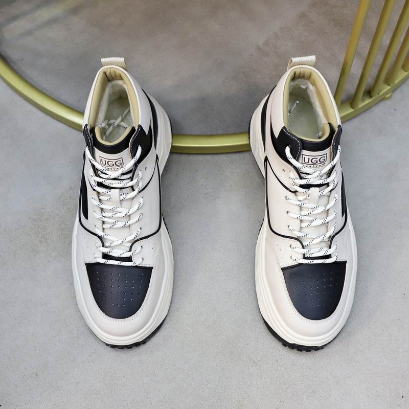 UGG White & Black Chunky-Sole High-Top Sneakers