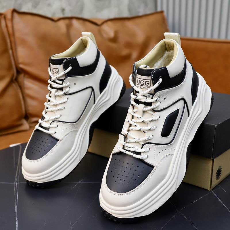 UGG White & Black Chunky-Sole High-Top Sneakers