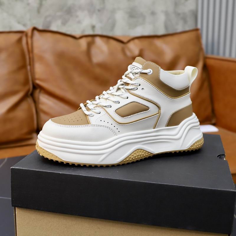 UGG White & Tan Chunky-Sole High-Top Sneakers