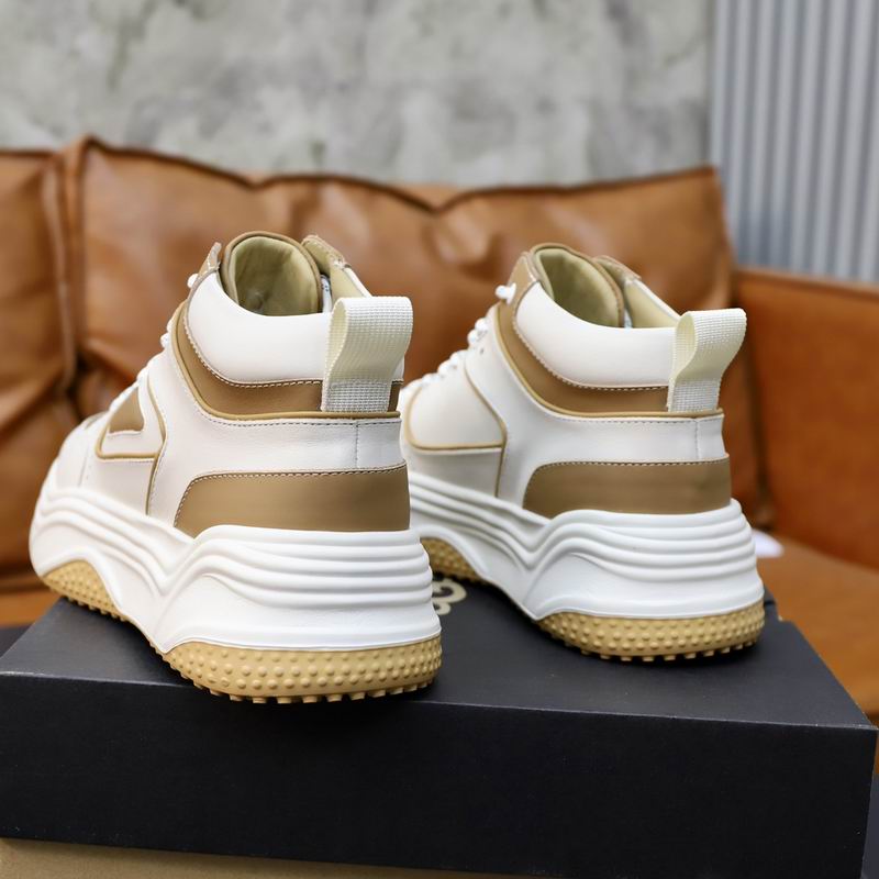 UGG White & Tan Chunky-Sole High-Top Sneakers