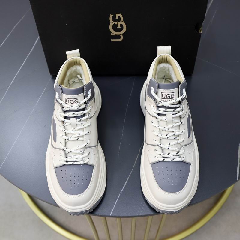 UGG White & Grey Chunky-Sole High-Top Sneakers