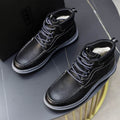 UGG Black Moc-Toe Ankle Boots with Grey Midsole