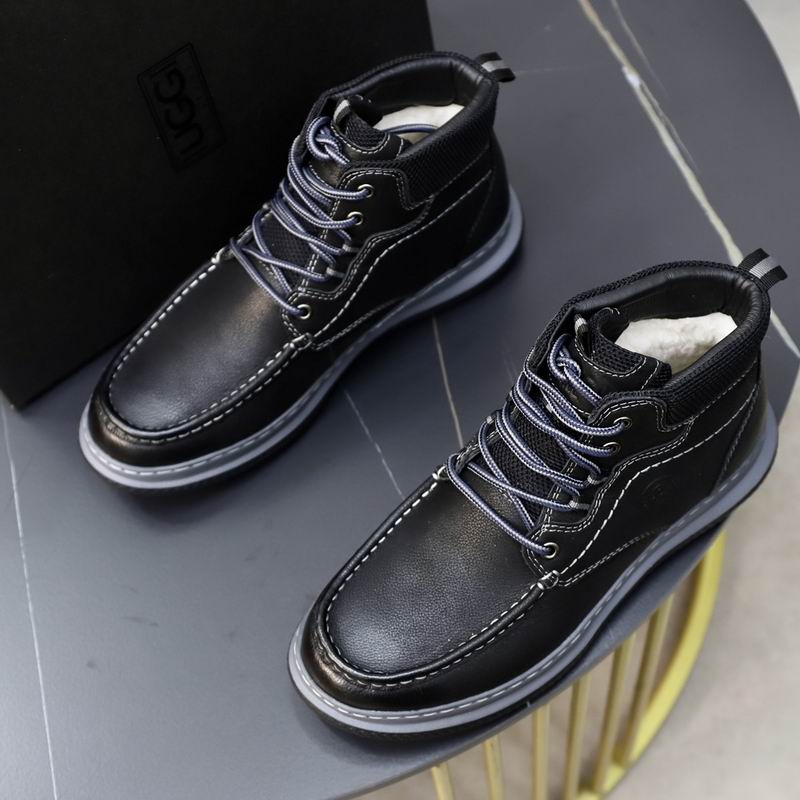 UGG Black Moc-Toe Ankle Boots with Grey Midsole