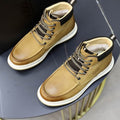 UGG Tan Moc-Toe Ankle Boots with Black Collar