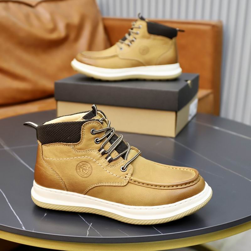 UGG Tan Moc-Toe Ankle Boots with Black Collar