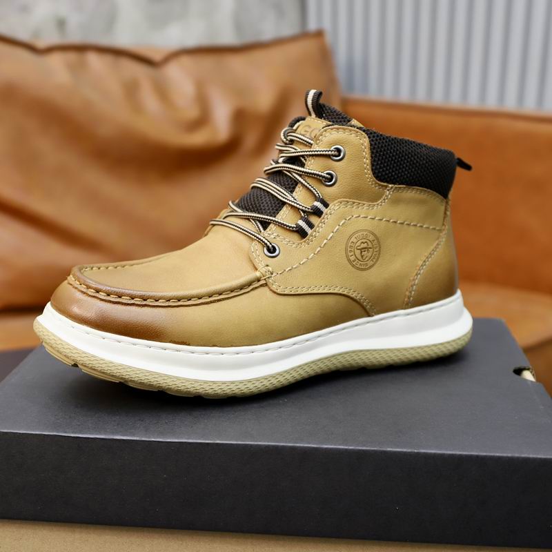 UGG Tan Moc-Toe Ankle Boots with Black Collar