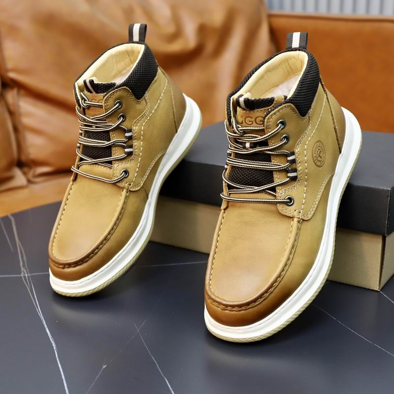 UGG Tan Moc-Toe Ankle Boots with Black Collar