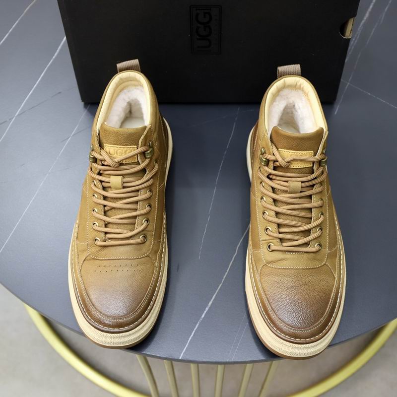 UGG Tan Paneled High-Top Lace-Up Sneakers