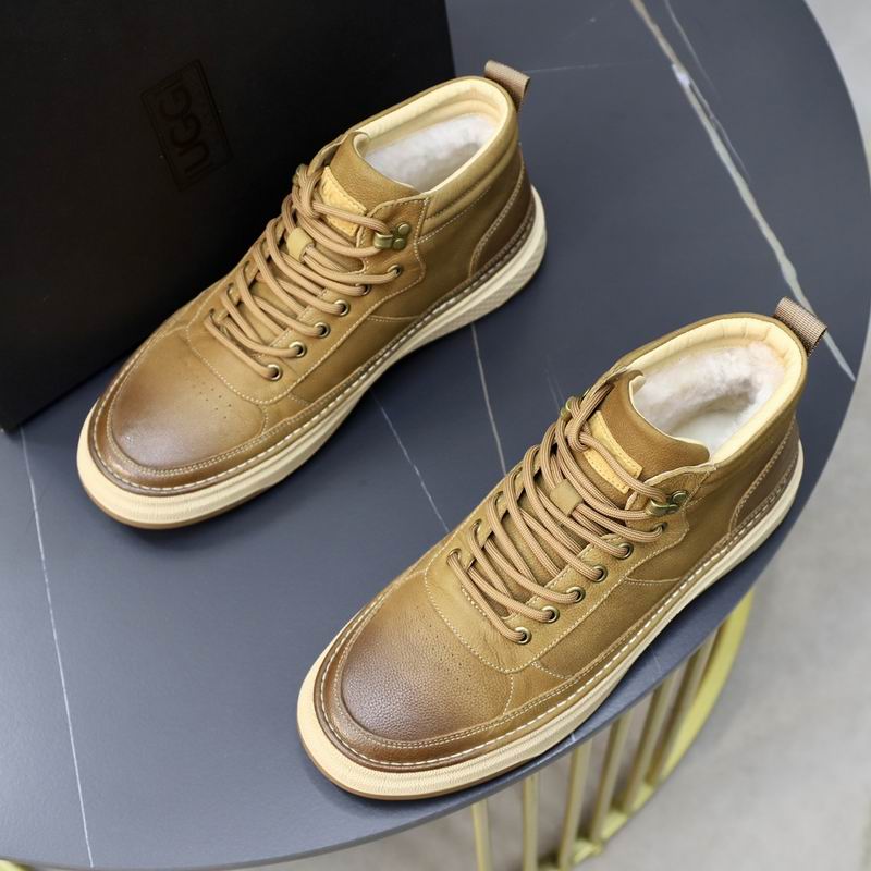 UGG Tan Paneled High-Top Lace-Up Sneakers